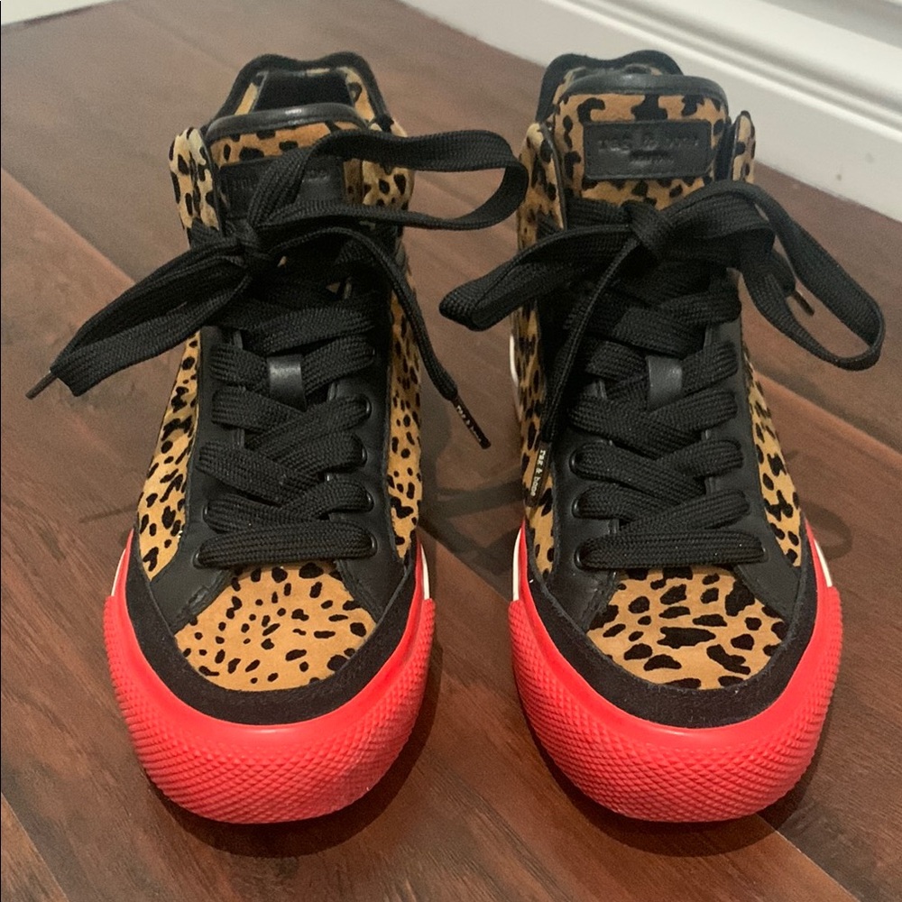 Rag&Bone Leopard Print High-Top Sneakers - image 1